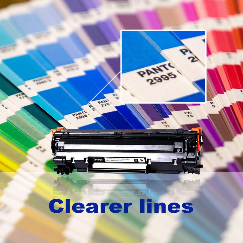 FDC Print Toner CB436A 36A Toner Cartridge Compatible for HP LaserJet M1522n M1522nf MFP P1505 P1505n M1120 M1120n Printers Ink 2,000 Pages (2-Pack ) - Image 2